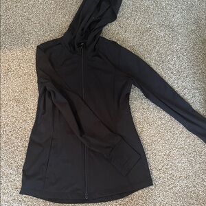 Black Hooded Zip-Up Jacket